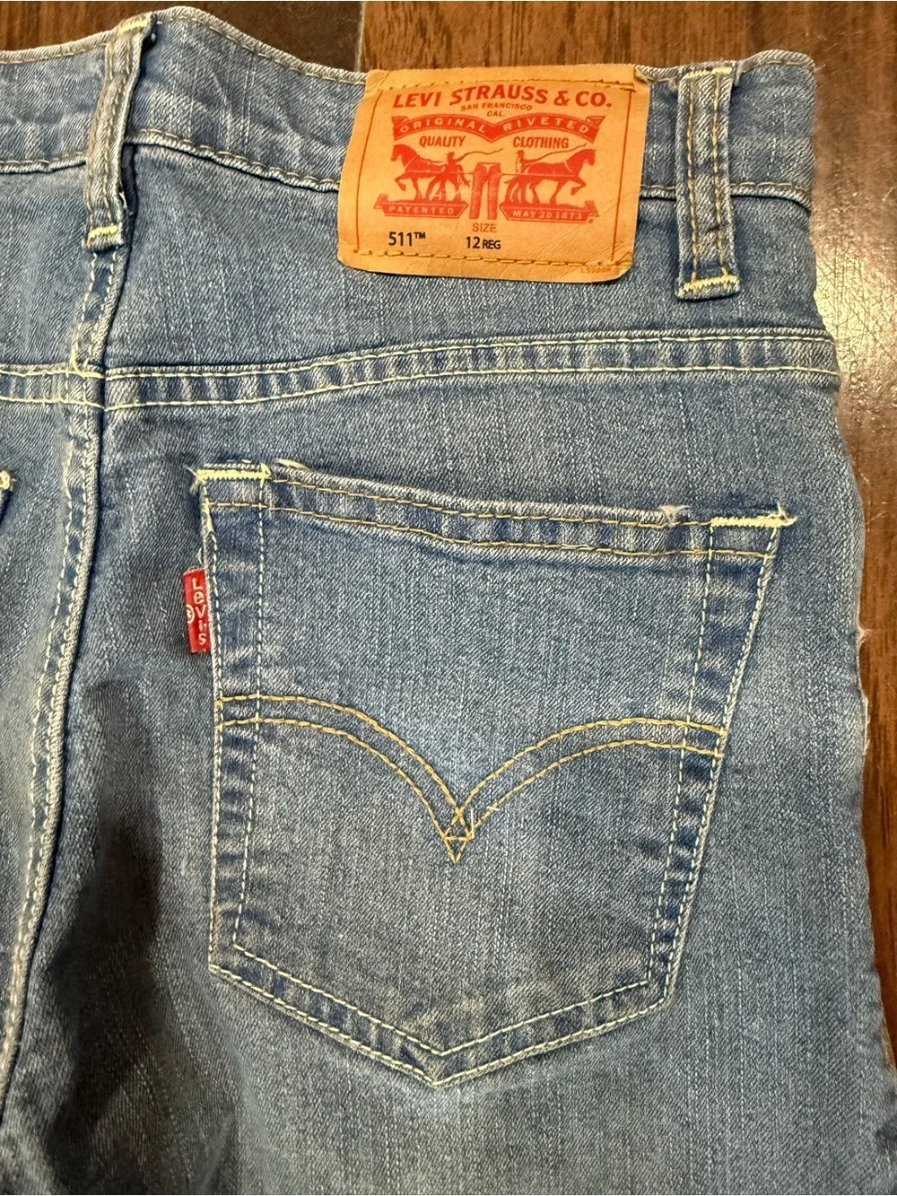 Levi’s 511 Boys Slim Jeans 12 Reg Light Wash Stretch, Adjustable Waist!
